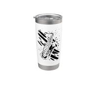 Saxophone Graffiti Jazz Musique Orchestre d'harmonie Gobelet isotherme en acier inoxydable double paroi