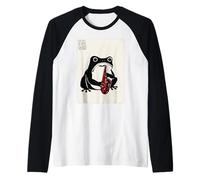 Saxophone Grumpy Frog Drôle Kawaii Japonais Manche Raglan
