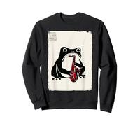 Saxophone Grumpy Frog Drôle Kawaii Japonais Sweatshirt