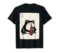 Saxophone Grumpy Frog Drôle Kawaii Japonais T-Shirt