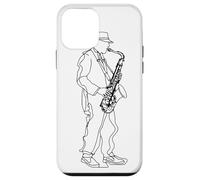 Saxophone Guy Line Art Instrument de musique pour garçons Coque pour iPhone 12 mini