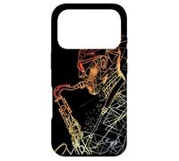 Saxophone Guy Line Art Retro Style Coque pour iPhone 17 Pro