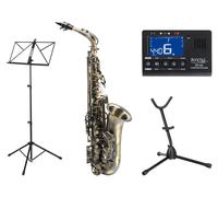 Saxophone Instrument a Vent Bois Alto Set Supporte Accordeur Metronome Pupitre