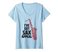 Saxophone I've Got Sax Appeal Cadeau amusant pour musicien jazz T-Shirt avec Col en V
