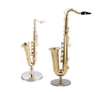 SAXOPHONE JAZZ - Figurine en laiton miniature, modèle d'instruments de musique, sculpture décorative à collectionner, réplique d'affichage Ornement | Accessoires de maison de décoration de mais