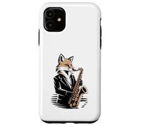 Saxophone Jazz Fox Musicien Night Mood Coque pour iPhone 11