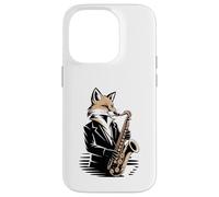 Saxophone Jazz Fox Musicien Night Mood Coque pour iPhone 14 Pro
