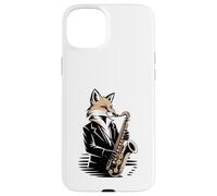 Saxophone Jazz Fox Musicien Night Mood Coque pour iPhone 15 Plus