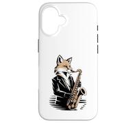 Saxophone Jazz Fox Musicien Night Mood Coque pour iPhone 16