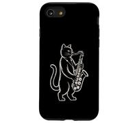 Saxophone Jazz Music Lecteur de Chat Coque pour iPhone SE (2020) / 7/8