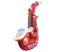 Saxophone jouet pour l'éducation précoce des enfants, trompette, saxophone d'éveil avec effets lumineux et musique, matériau résistant pour la pratique de la musique des enfants, cadeau, trompett