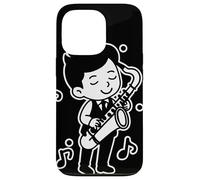 Saxophone Kid Esquisse Musique de chambre pour garçons Coque pour iPhone 13 Pro