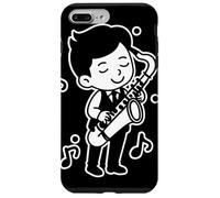 Saxophone Kid Esquisse Musique de chambre pour garçons Coque pour iPhone 7 Plus/8 Plus