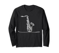 Saxophone Line Art Instrument de Musique Jazz Design Manche Longue
