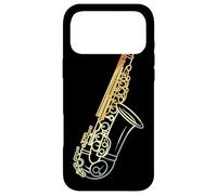 Saxophone Line Art Retro Style Jazz Music Coque pour iPhone 17 Pro Max