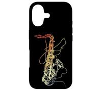 Saxophone Line Art Vintage Look Marching Band Coque pour iPhone 17