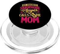 Saxophone Maman Drôle Saxophoniste Joueur Saxophoniste Jazz Musique Femme PopSockets PopGrip pour MagSafe