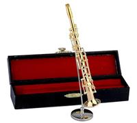 Saxophone miniature - Figurine musicale à collectionner, outil décoratif avec stand e - Accent pour les étagères et les armoires, idée cadeau pour les musiciens amateurs de jazz et tous les jours