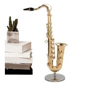Saxophone miniature - Mini saxophone en 5,7 pouces, instrument de musique de collection, saxophone décoratif avec support et parfait pour la décoration de maison de b b