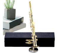 Saxophone miniature, objet de collection plaqué or, modèle d'instrument en laiton, décoration musicale, décoration musicale, cadeau d'anniversaire pour et adultes, accent de Noël, vitrine