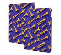 Saxophone minimaliste imprimé jaune compatible avec iPad Air 3ème génération, étuis de tablette compatibles avec iPad Pro 10,5", veille/réveil automatique, support folio