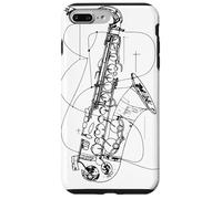 Saxophone One Line Drawing Marching Band Coque pour iPhone 7 Plus/8 Plus