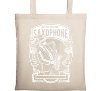 Saxophone Only The Good Vibe Sac fourre-tout en coton écologique naturel Beige