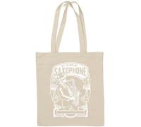 Saxophone Only The Good Vibe Sac fourre-tout en coton naturel Blanc