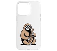 Saxophone Paresseux Amusant Jazz Musicien Amoureux des Animaux Coque pour iPhone 15 Pro Max