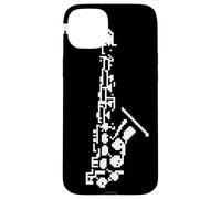 Saxophone Pixel Art Jazz Musique Coque pour iPhone 15 Plus