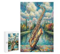 Saxophone Puzzles 1000 Pièces Educa Moderne Instrument Musical Musique Décoration Intérieure 3D Relaxant pour Famille Jeu D'Intelligence Cadeau De Fête 1000 PCS