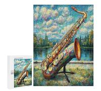 Saxophone Puzzles 500 Pièces Educa 3D Instrument Musical Musique Décoration Intérieure Moderne pour Famille Challenge Difficile Divertissement Artistique 500 PCS