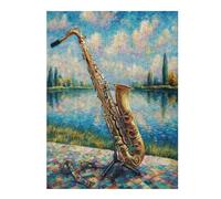 Saxophone Puzzles 500 Pièces pour Adultes Educa Challenge Artistique Relaxant 3D Activité De Soirée Décoration Moderne Cadeau Original 500 PCS