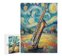 Saxophone Puzzles 500 Pièces Qualité Supérieure Artistique Instrument Musical Musique Divertissement pour Famille Vision 3D Assemblage Amusant Décoration Intérieure 500 PCS
