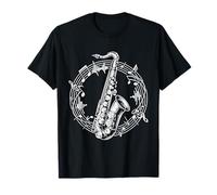 Saxophone rétro Notes de Musique Wave Jazz Lover T-Shirt