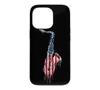 Saxophone Sax Musicien Drapeau Américain USA Drip Lover Coque pour iPhone 13 Pro