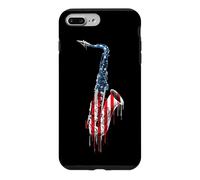 Saxophone Sax Musicien Drapeau Américain USA Drip Lover Coque pour iPhone 7 Plus/8 Plus