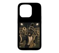 Saxophone Saxophone panthère drôle Vintage Selfie mi-Temps Coque pour iPhone 15 Pro