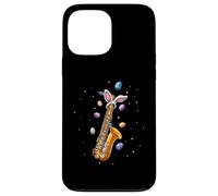 Saxophone Saxophoniste Œufs de Lapin Oreilles de Lapin Mignon Coque pour iPhone 13 Pro Max