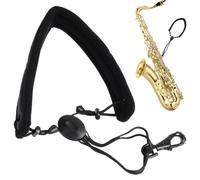 Saxophone Strap - Adjustable Neck Support Band, Thick Padded Shoulder Harness, Comfortable Breathable Cushion for Baritone Alto Tenor Soprano Sax, Musical Accessory, 18.31-23.82x1.57 Inches