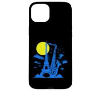 Saxophone Tour Eiffel - Vintage Jazz Music Paris Lover Coque pour iPhone 15 Plus