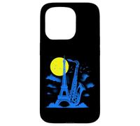 Saxophone Tour Eiffel - Vintage Jazz Music Paris Lover Coque pour iPhone 15 Pro