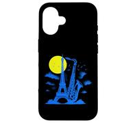 Saxophone Tour Eiffel - Vintage Jazz Music Paris Lover Coque pour iPhone 16