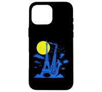Saxophone Tour Eiffel - Vintage Jazz Music Paris Lover Coque pour iPhone 16 Pro Max