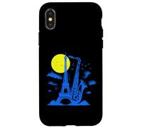 Saxophone Tour Eiffel - Vintage Jazz Music Paris Lover Coque pour iPhone X/XS