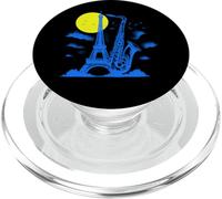Saxophone Tour Eiffel - Vintage Jazz Music Paris Lover PopSockets PopGrip pour MagSafe