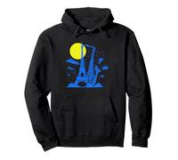 Saxophone Tour Eiffel - Vintage Jazz Music Paris Lover Sweat à Capuche