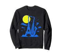 Saxophone Tour Eiffel - Vintage Jazz Music Paris Lover Sweatshirt