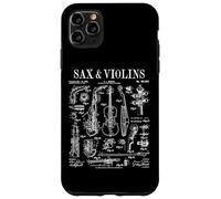 Saxophone Violon Saxophoniste Violoniste Drôle Vintage Brevet Coque pour iPhone 11 Pro Max