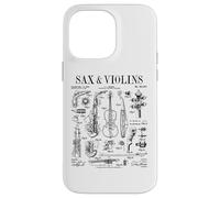 Saxophone Violon Saxophoniste Violoniste Drôle Vintage Brevet Coque pour iPhone 14 Pro Max